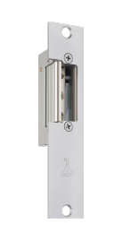 MUL-T-LOCK - Adjustable Electric Strike Fail Secure, Faceplate 1-1/4 x 5-7/8, Off Center Stainless Steel 8-16V AC/DC