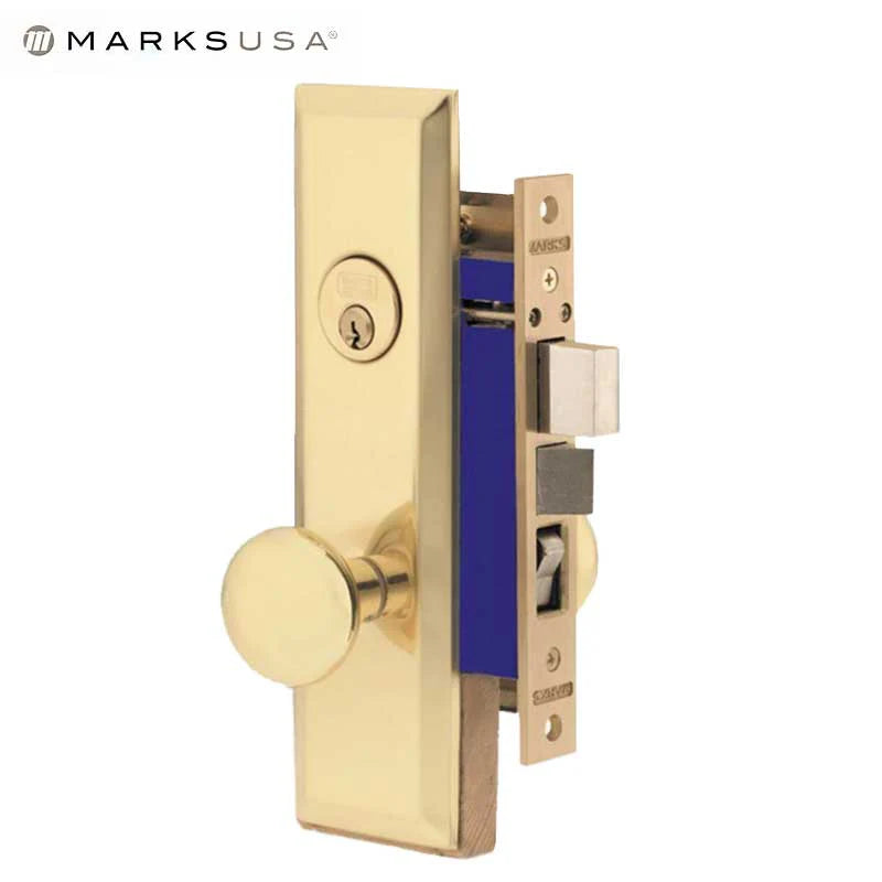 Marks USA -114DW/3 - Metro Mortise Knob Lock - 7-5/8" X 1-1/16"- Vestibule